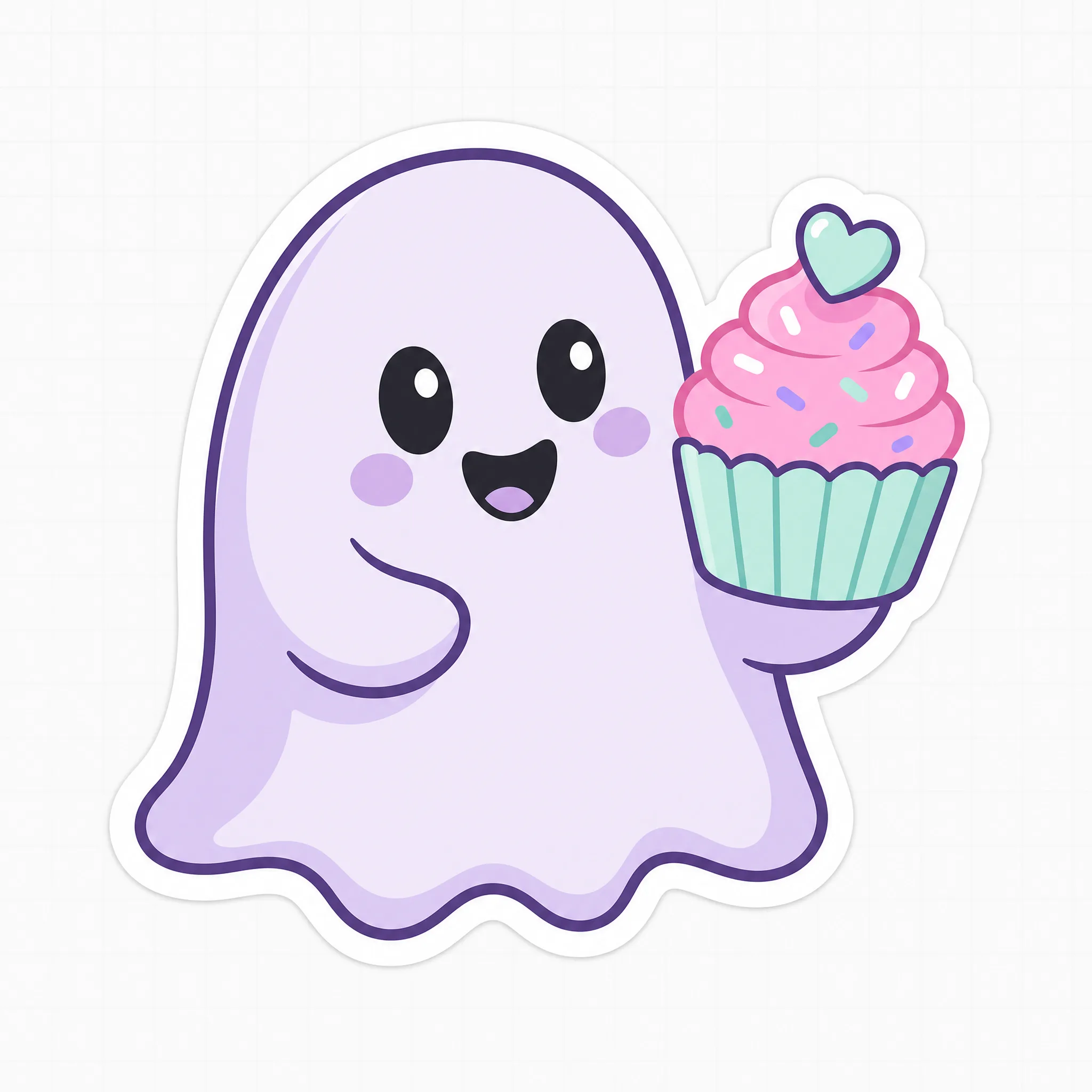 A flat sticker illustration with a cut-ready outline, one of the most common jobs people bring to this SVG maker.