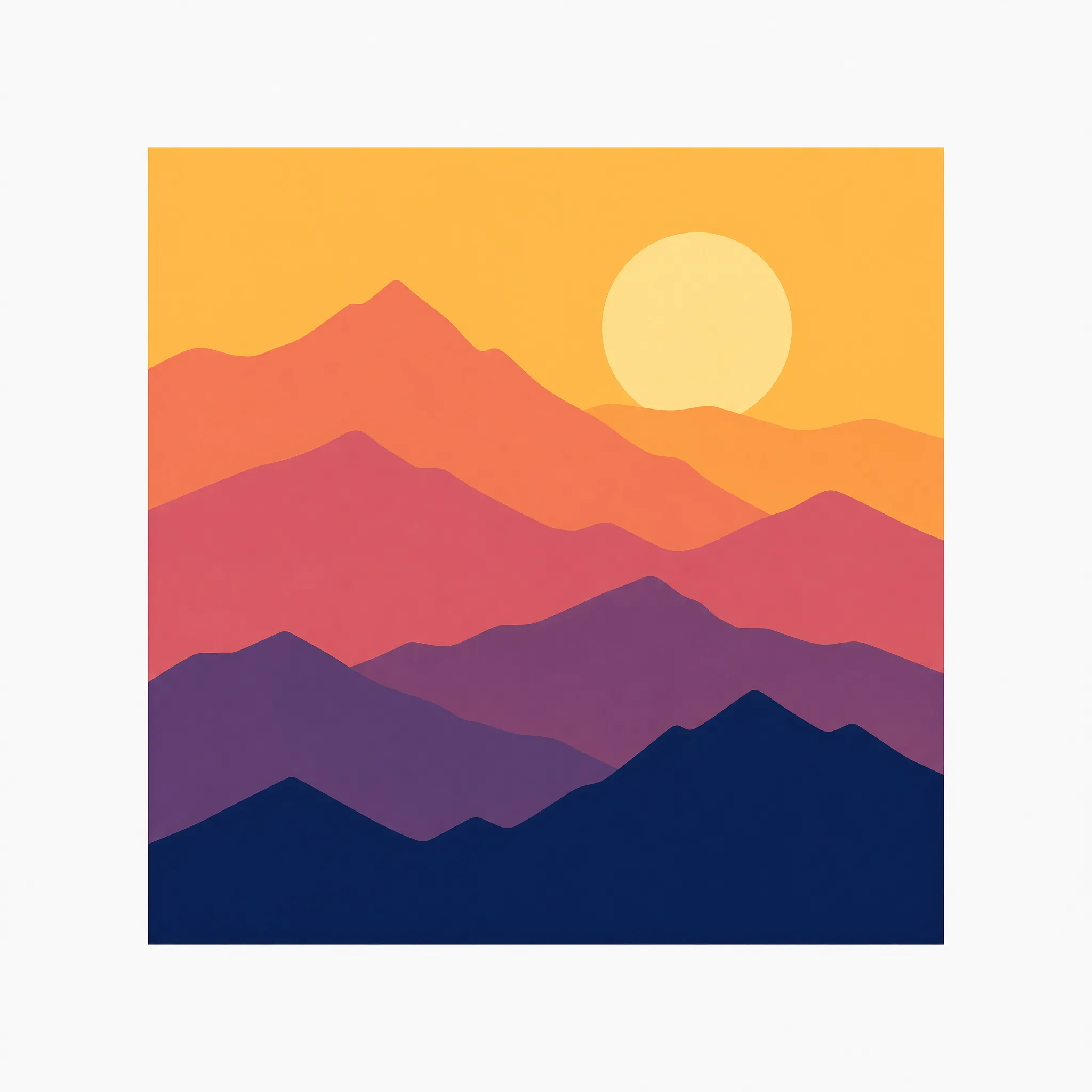 The photo to SVG case that always works: layered horizons reduce into bands of flat color that look intentional.