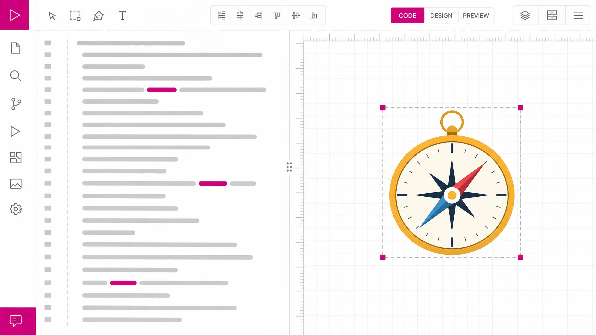 Highlighting, so the shape of the file is visible