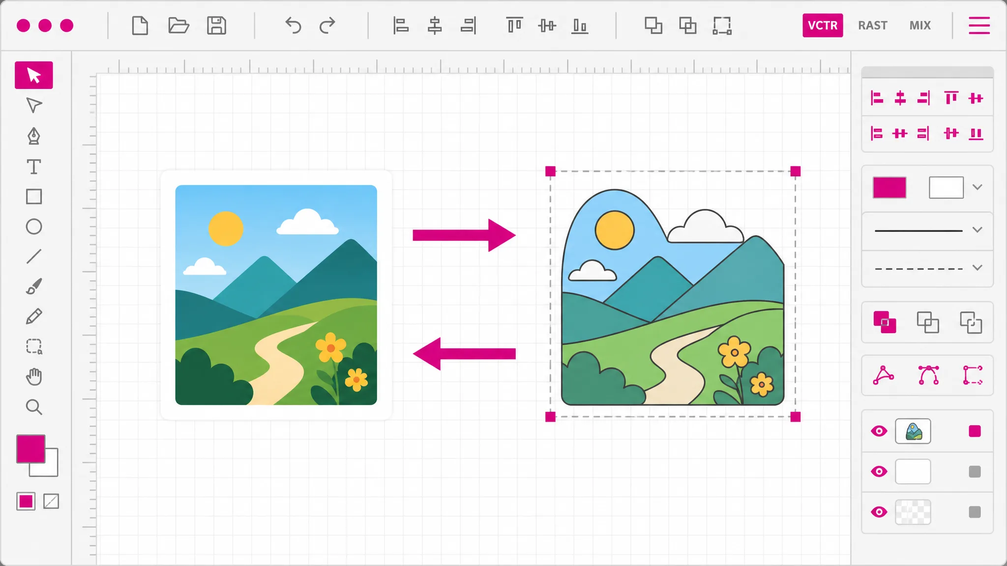 It also runs into SVG, not just out of it