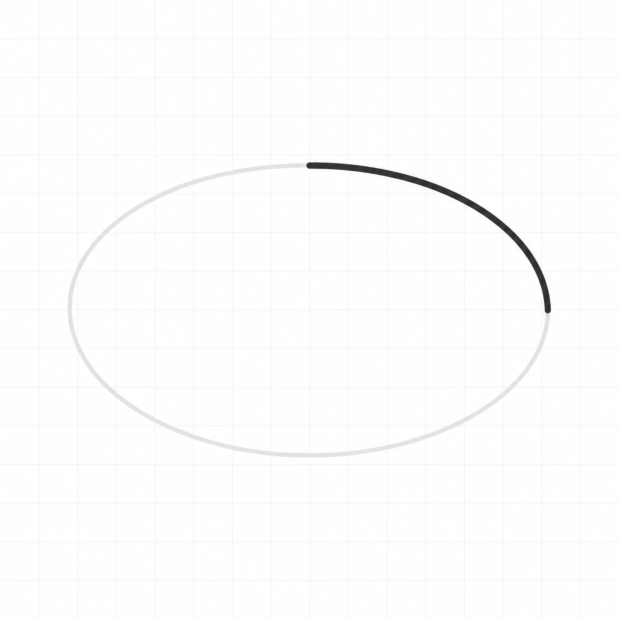 A slice of an ellipse, described by radii and flags rather than by handles. Rare by hand, common from converters.