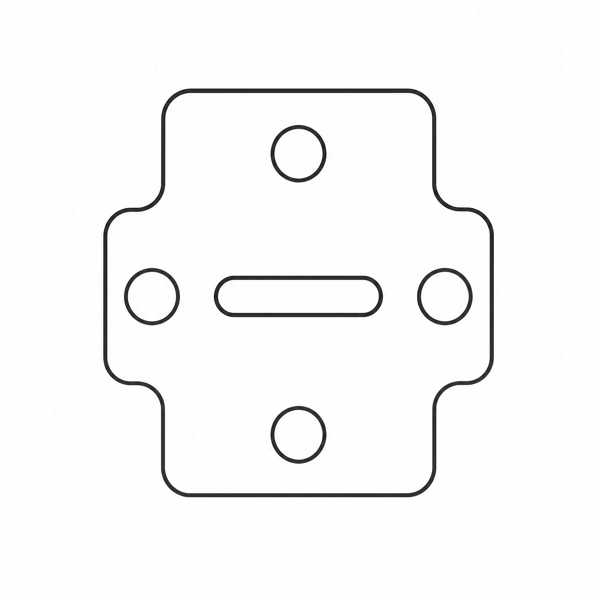 Technical outlines with holes and slots, the case where dimensional fidelity matters more than looks.