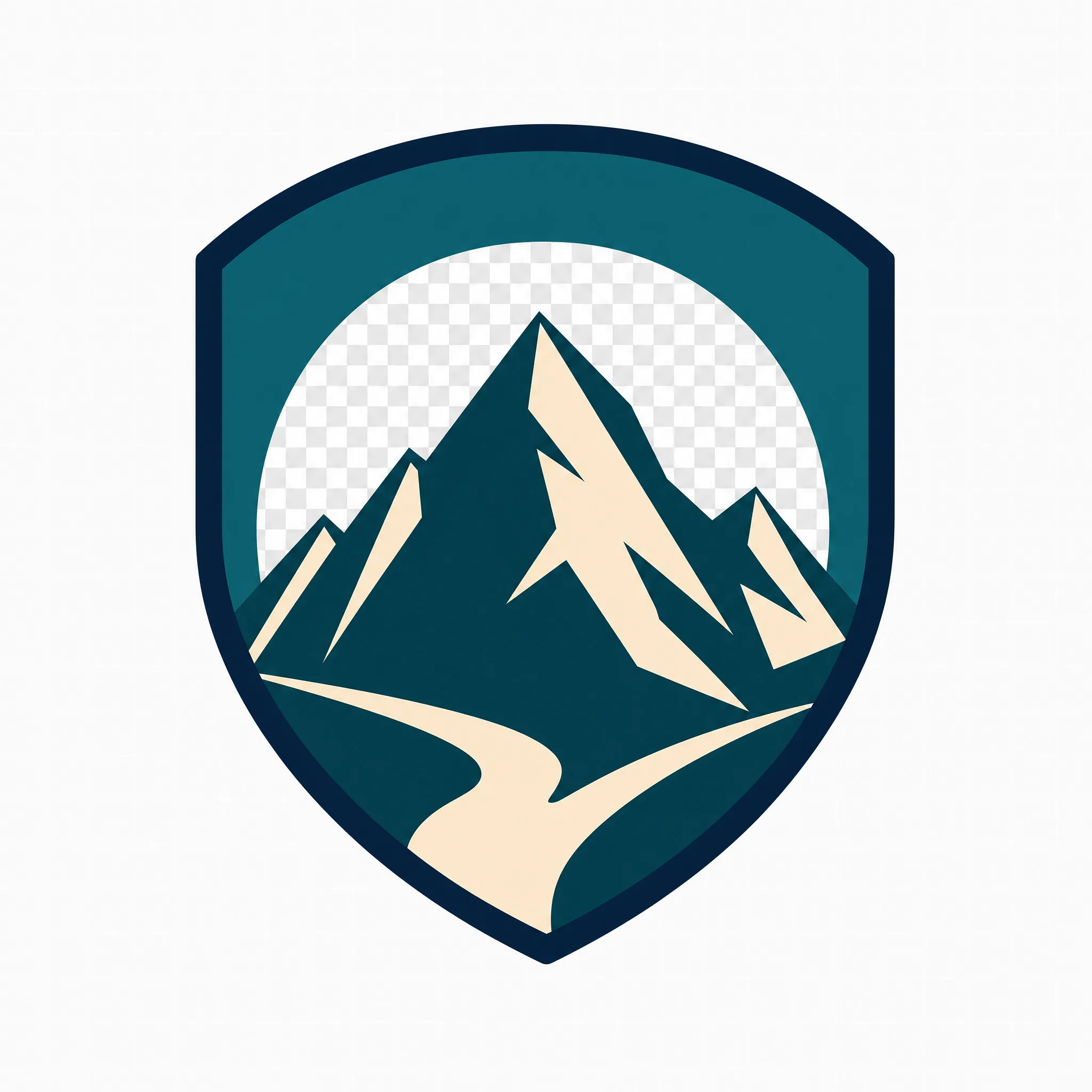 A vector logo exported to PNG with its transparent background intact, ready to drop onto a colored header.