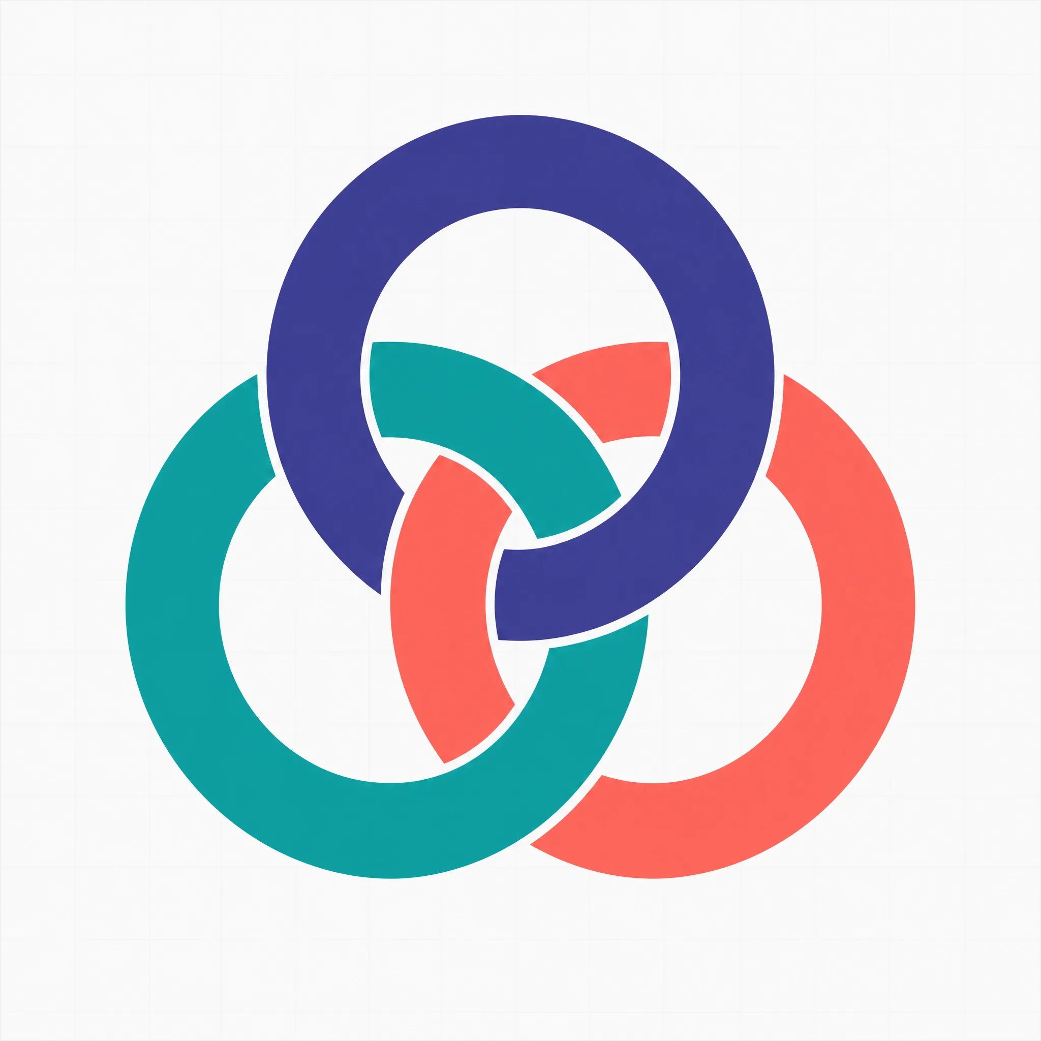 Geometric symbols and monograms, where "interlocking", "rotational" or "overlapping" does real work in the prompt.